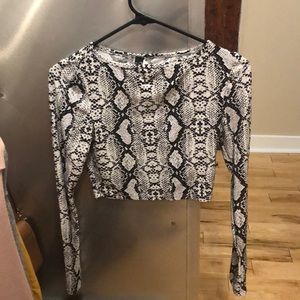 Snake skin crop top